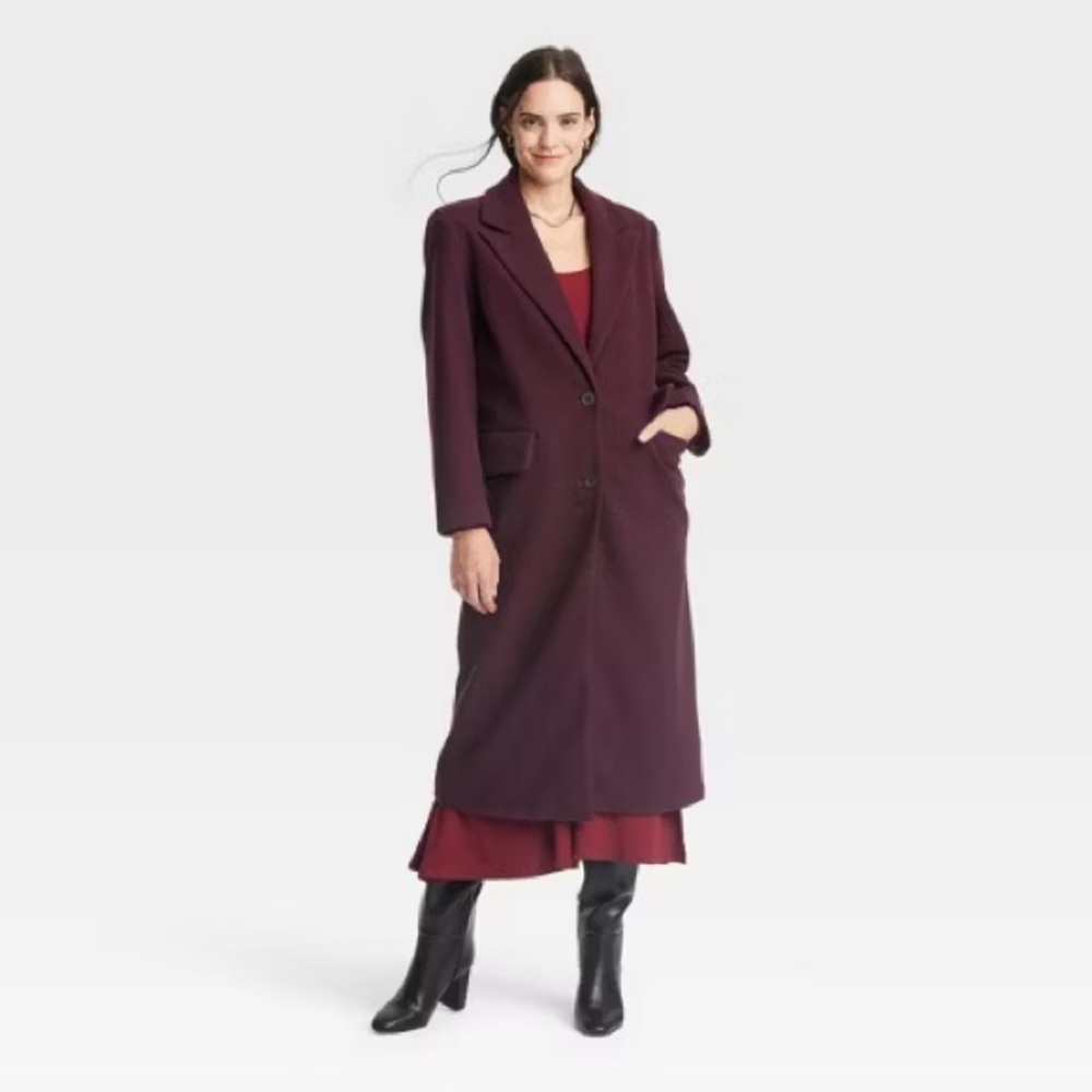 COPY - Burgundy Wool Trench Coat